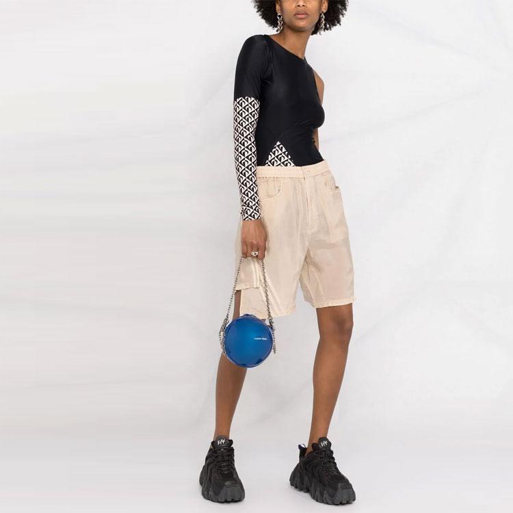 Y-3 FW21 Logo Tre Stripe Patchwork Shorts Dame Shorts Khaki GT5303