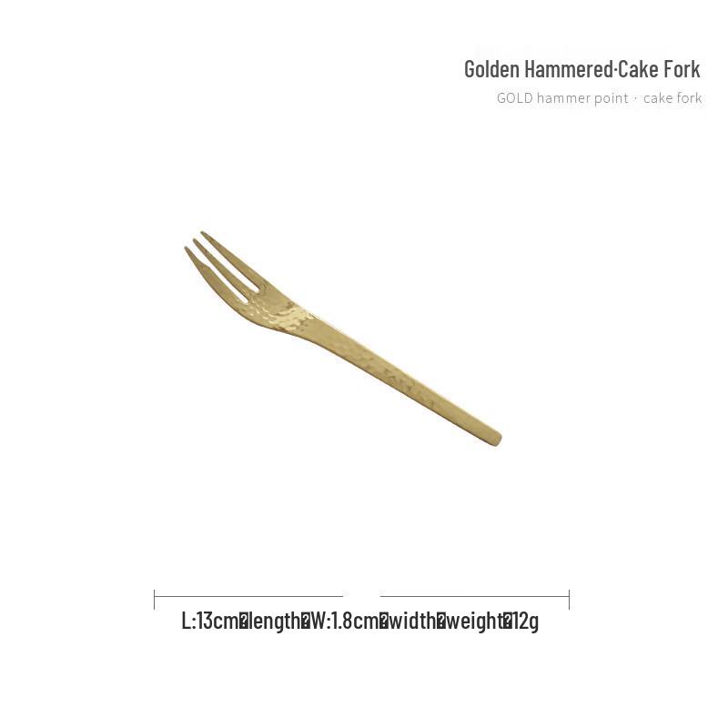 ZISIZ Japanese Hammered Gold Cake Fork Set