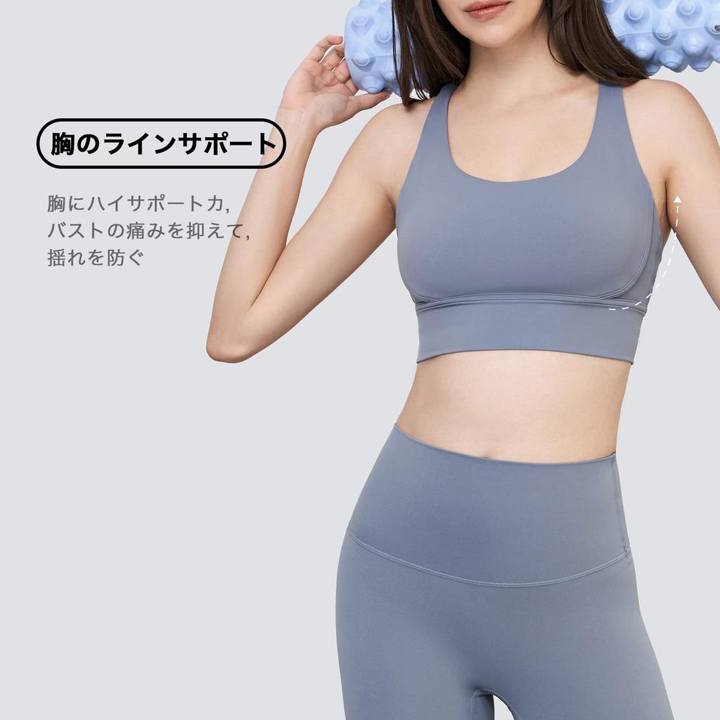 IRCOLVE Sports Sports Yoga Front High with Cups Women's Bra, No-Slip Bra, Top, Opening, Breathable, Stretchy, Support, Sweat-Wicking, Quick-Drying,