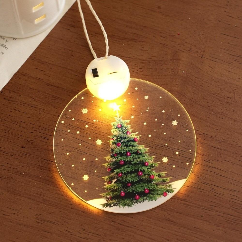 Acrylic Illuminated Christmas Ornaments Battery Powered Festive Decorations Christmas Decoration