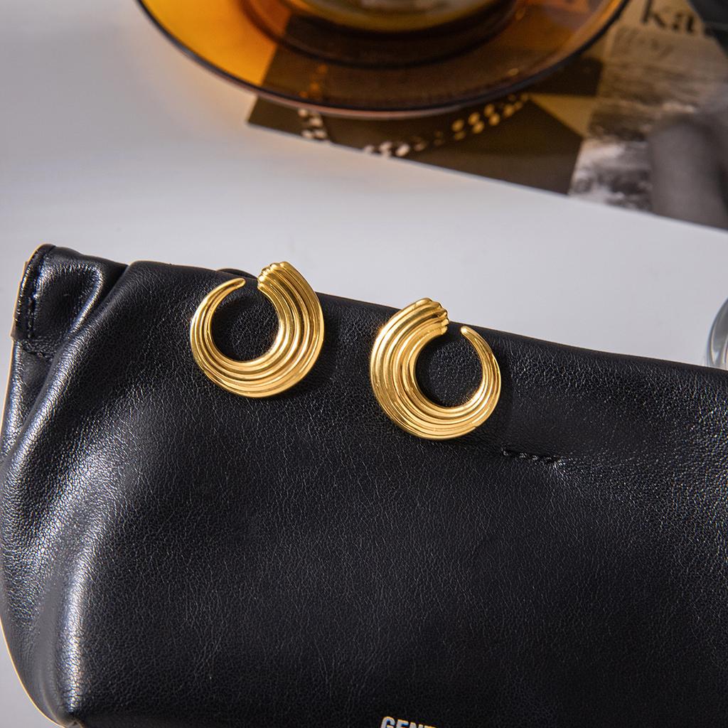 Youthway Minimalist C Shape Stud Earrings For Women  Gold Plated Party Daily Earrings Simple Fashion Jewelry Birthday Gift