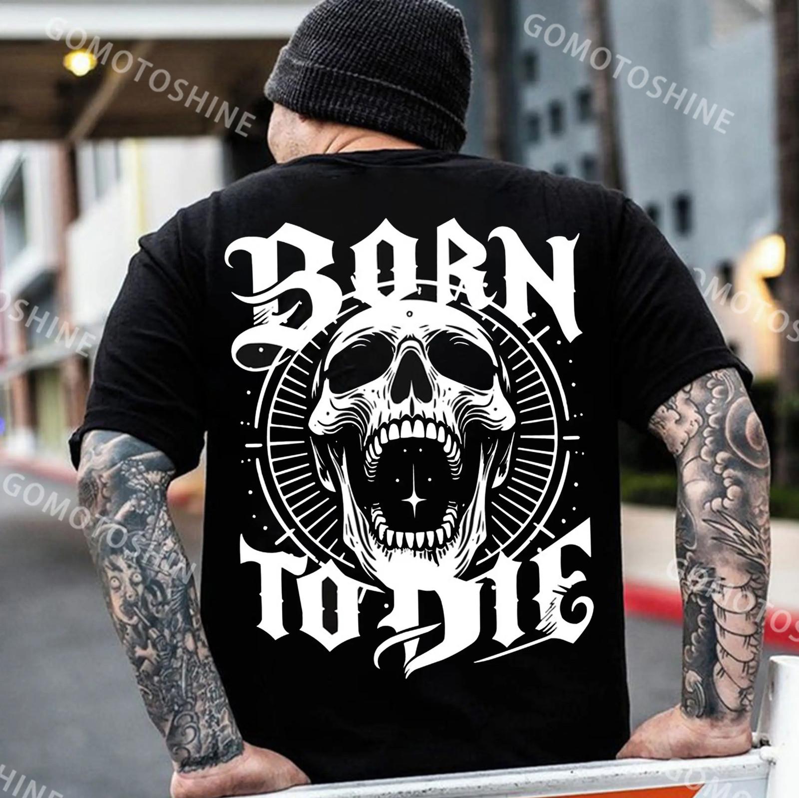 BORN TO DIE Skull Print Men s Unisex T-Shirt S