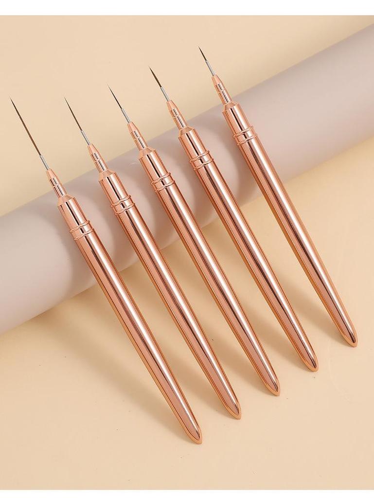 Japanese Fine Line Pen & Nail Art Brush Set – 5-Piece Kit for Outlining, Painting Flowers, Lines, & Gel Color Mixing