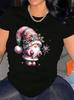 Womens Christmas TShirt Comfortable Crew Neck Casual Cotton Blend ShortSleeves Soft Breathable Top W