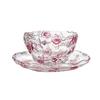 Flavinmci European Rose Crystal Glass Fruit Plate