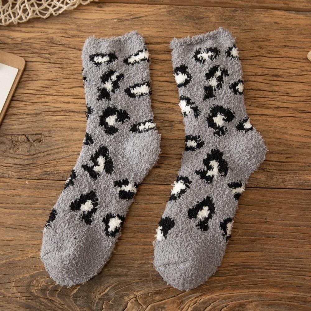 New Coral Fleece Fluffy Stockings Thickened Winter Warm Medium Tube Sock Sleep Socks Non-Slip Women Stockings Gift