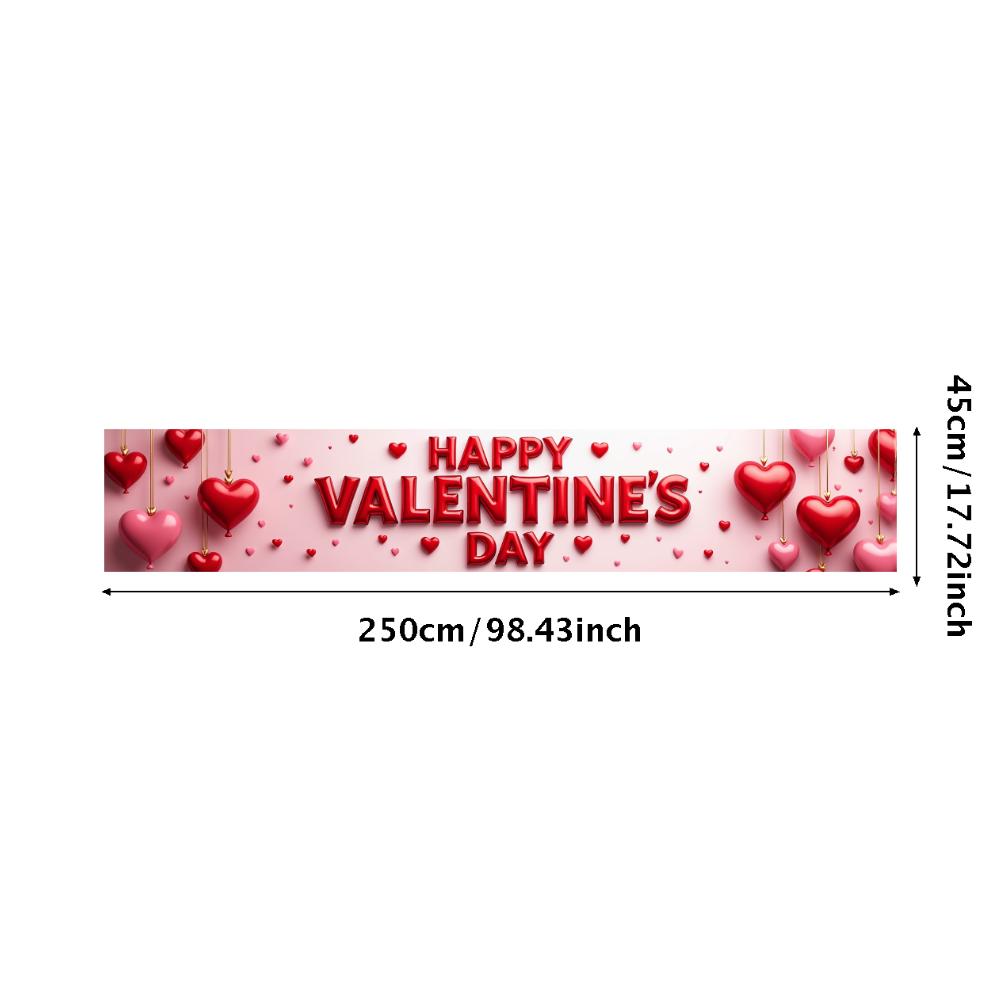 Valentine's Day Banner Backdrop Romantic Decorations Heart Background Red Love Celebration Photography Prop Party Supplies