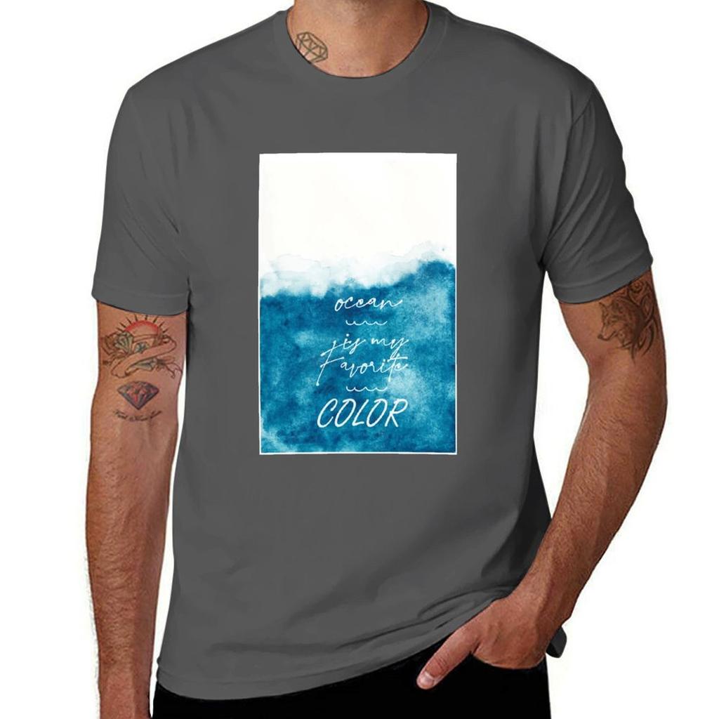 Ocean Is My Favorite Color Tshirt Simple Casual Short Sleeve Cotton Tshirt