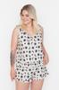Women's Style Plus Size Printed Strap Knitted Plus Size Pajama Set