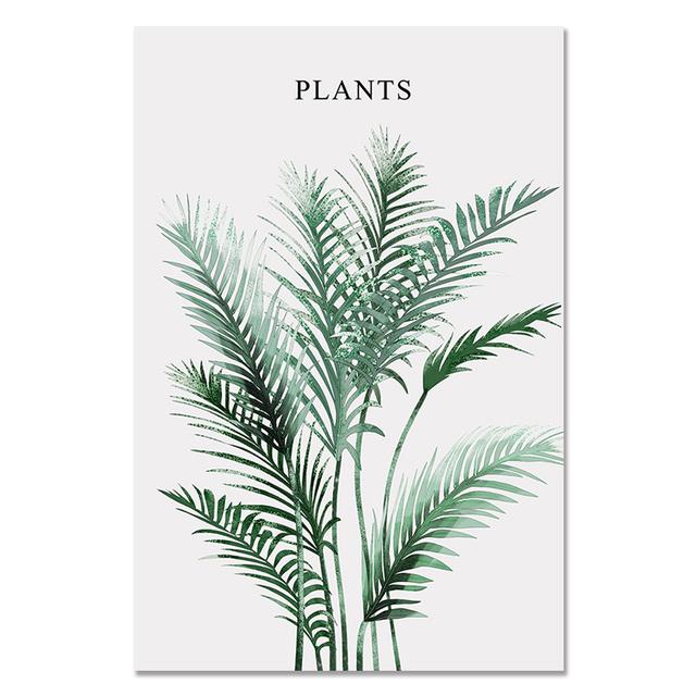 Nordic Grüne Pflanzen Wand Kunst Bilder Dekorative Leinwand Malerei Drucke Blätter Poster für Innen Wohnzimmer Wohnkultur