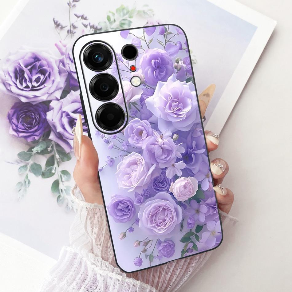 For Tecno Camon 50 4G CN5 Cute Flower Butterfly Cat Painted Case For Tecno Camon50 4G Black Silicone Soft Phone Cases