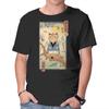 Unisex Crew Neck T-Shirt Meowster In Sakura Branch Graphic Short Sleeve Casual Tee