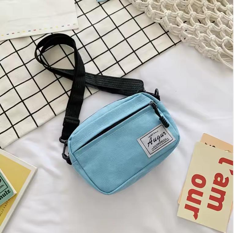 New Canvas Canvas Patchwork Crossbody Casual Mini Casual Shoulder Bag Simple Patchwork Shoulder Messenger Bag
