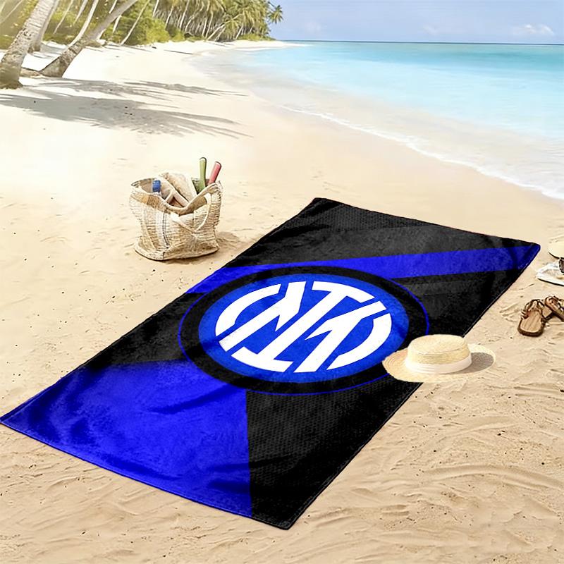 Inter Mailand Wappen Display Strandtuch Outdoor Camping weich Saugfähiges Badetuch schnelltrocknendes Handtuch zum Schwimmen Outdoor Pooltuch Druck Strandtuch