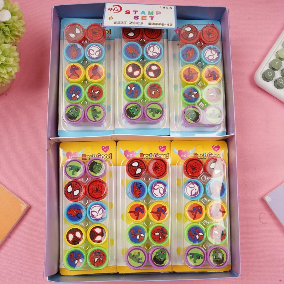 Creative Spider-Man Cartoon Stamps for Kids - Kindergarten Prize Toys