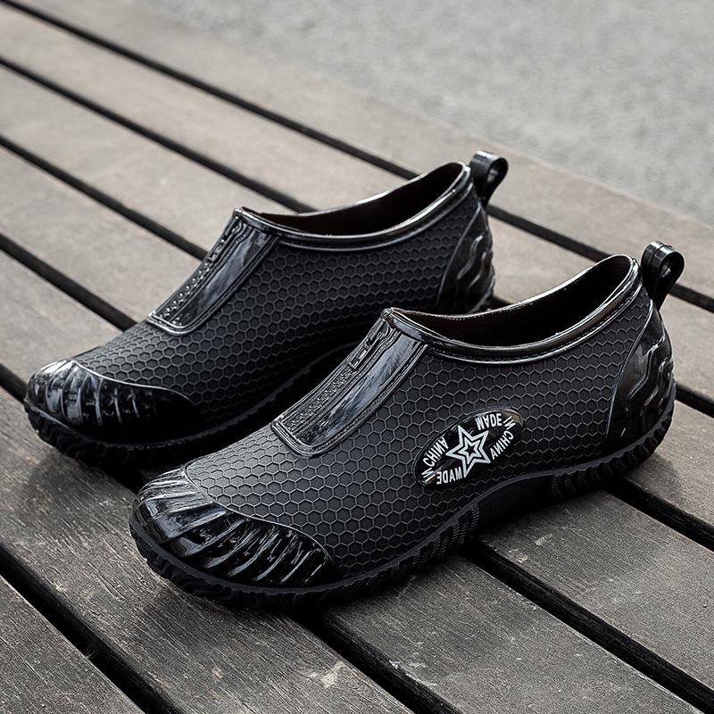 

Женские нескользящие водонепроницаемые резиновые сапоги в корейском стиле — короткие, с низким голенищем, для весны и осени 40 чёрный