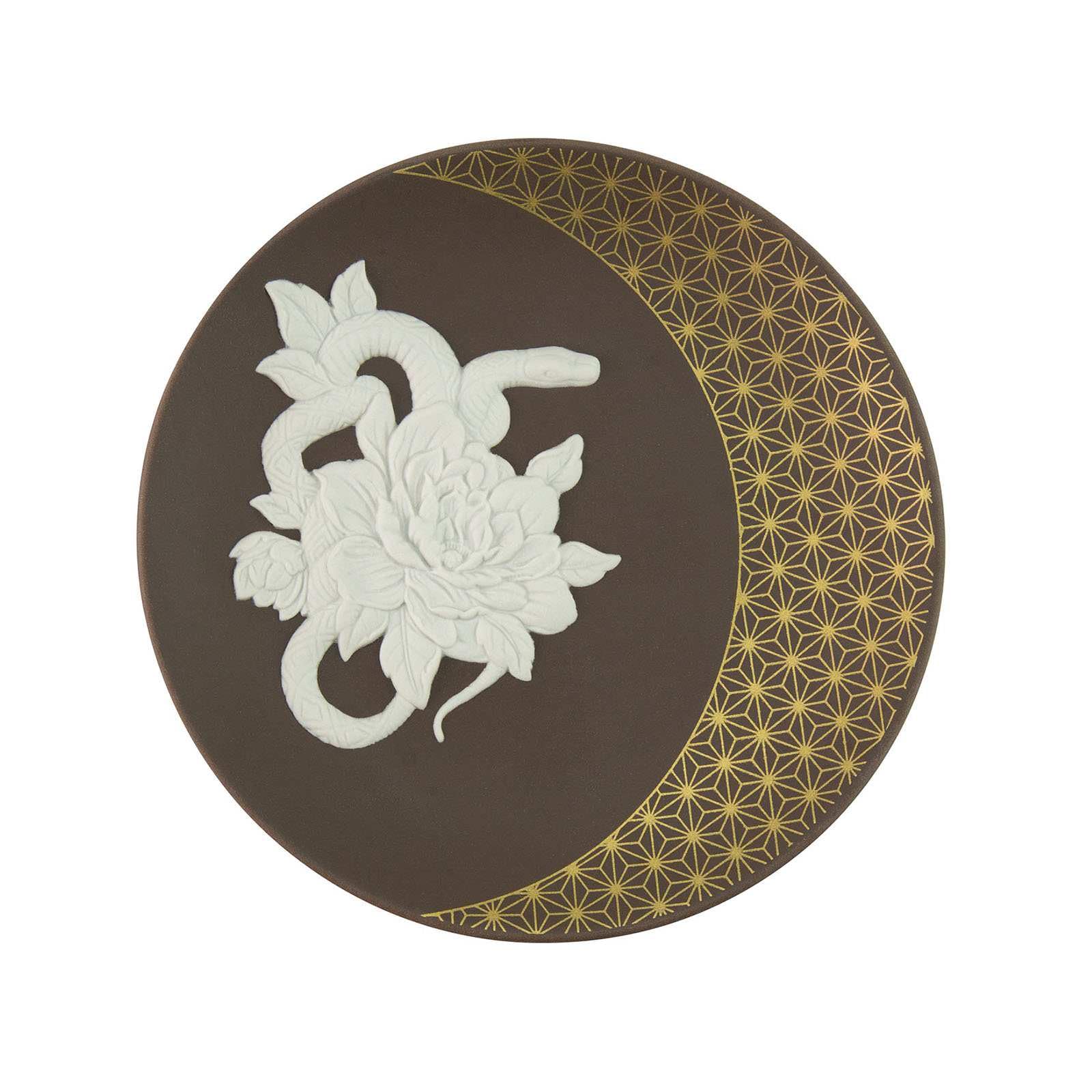 

[Официально импортировано] Юбилейная тарелка Wedgwood 2025 года, Яшмовый зодиакальный поднос Змея Шоколадно-коричневый, 12,5 см, 1067338