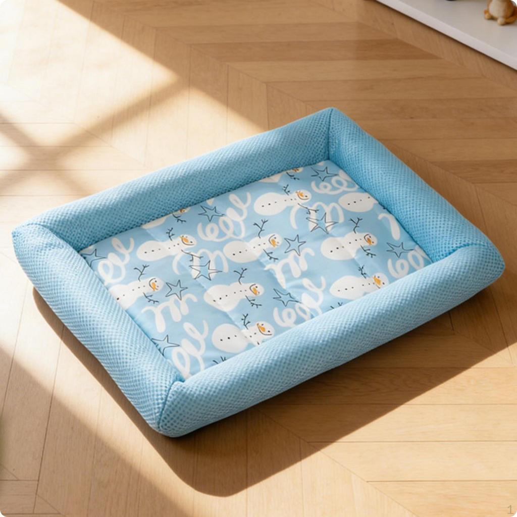 Bolstered Pet Mat Breathable Self Cooling Padded Cat Bed for Pets, Dogs, Summer, Floor,