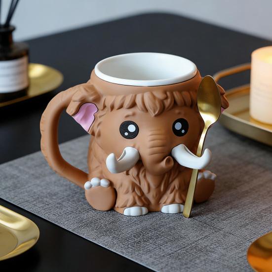 Ice Cream Cup Comfortable Mammoth Ice Cream Holder with Built-In Spoon Trough Fits Standard Ice Cream Cups Gift for Ice Cream Lovers