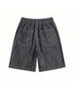 Noming Denim One-Pleat Pocket Wide Bermuda Shorts - Black