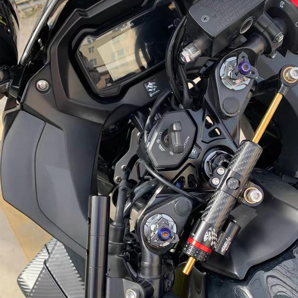 LEDISHUN Motorcycle Initial Adjuster (Left and Right Set) for Suzuki GSX250R, V-Strom 250, and GSR250 (All Models) (Black)