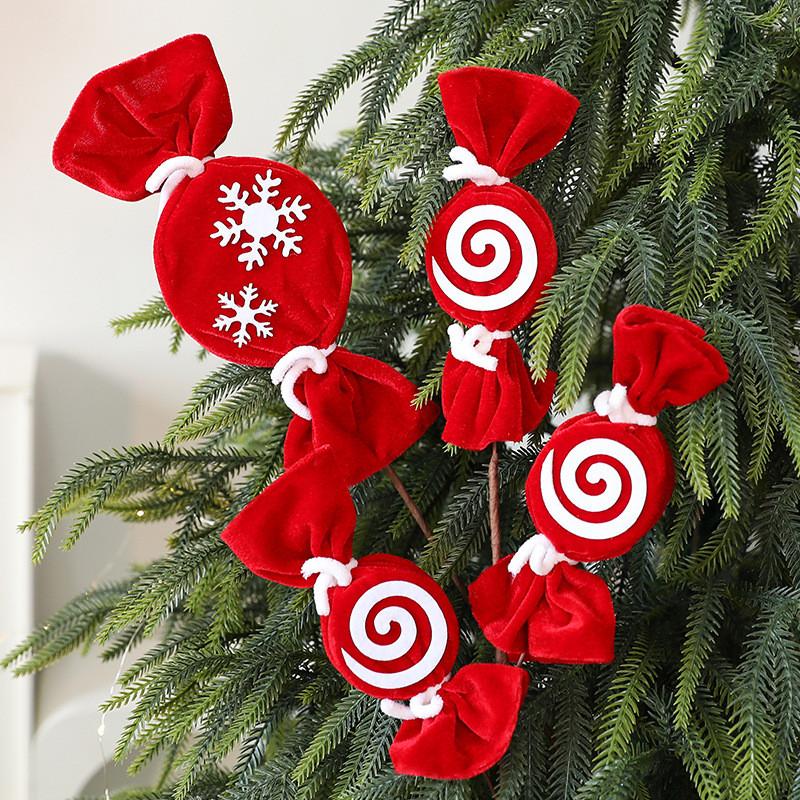 Christmas Candy Cane Diy Decorations With Striped Plush Material For Holiday Festivities