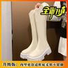 Long tube high heels increase height, a must-have temperament for small people, high boots but over the knee, the new thick sole increases height