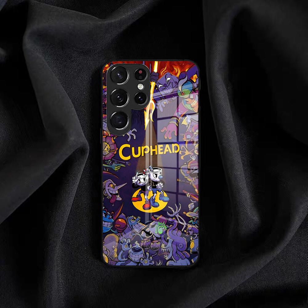 Hot Game C-cuphead Phone Case For Samsung S25 Edge Ultra S23 S22 S21 S20 Ultra Plus S24 Fe A54 A53 A25 Glass Cover