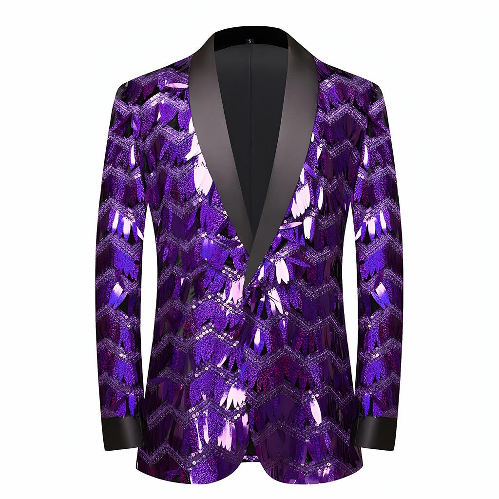 Jachetă de costum cu paiete și ciucuri de lux pentru bărbați, Costum de scenă pentru cântăreț