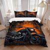 3pcs Anime Motorcycle Comforter Set with One Quilt Cover and Two Pillowcases (No Core) - Home Decor, Festival Gift, Polyester Fabric, Anime Cartoon De