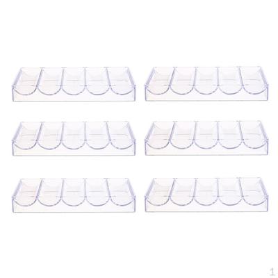 6 Pieces Tray and Storage Case 100 Chips for Party Home