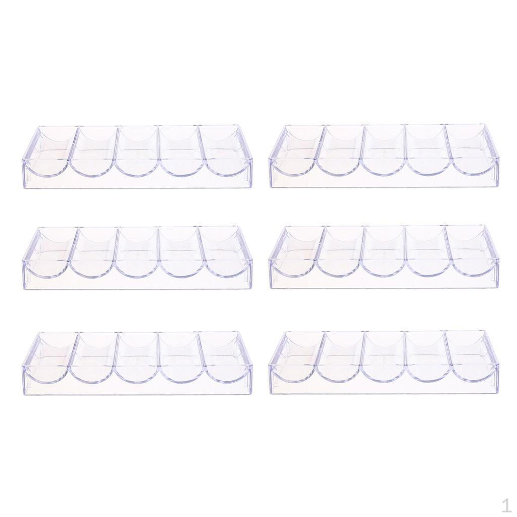 6 Pieces tray and storage Case 100 Chips for Party Home