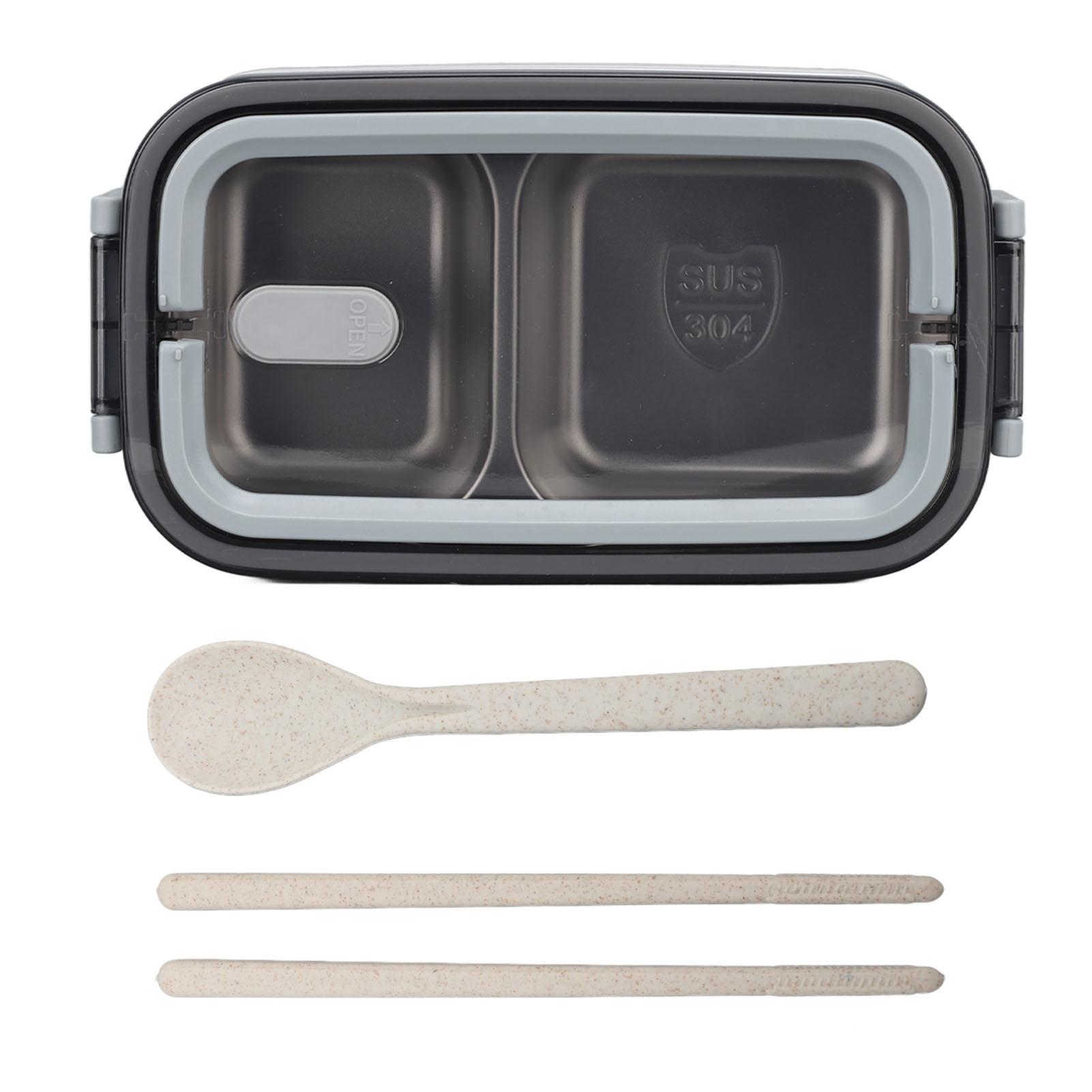 

Ланч-боксы Бенто 2-слойные 1400 мл Ланч-бокс Изоляция из нержавеющей стали Герметичная герметизация Отделения White