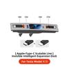 4in1 Center Console USB Hub Compatible for Tesla Model 3 Model Y Accessories 2025-2025 Fast Charge with Retractable Cable