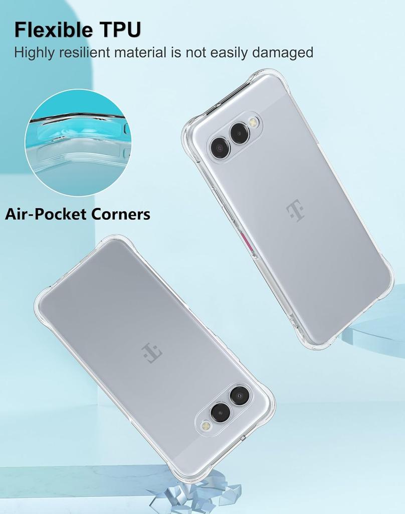 Flexible TPU Airbag Shockproof Transparent Phone Case for T-Mobile Revvl 8 Pro 5G Protective Cover Frame
