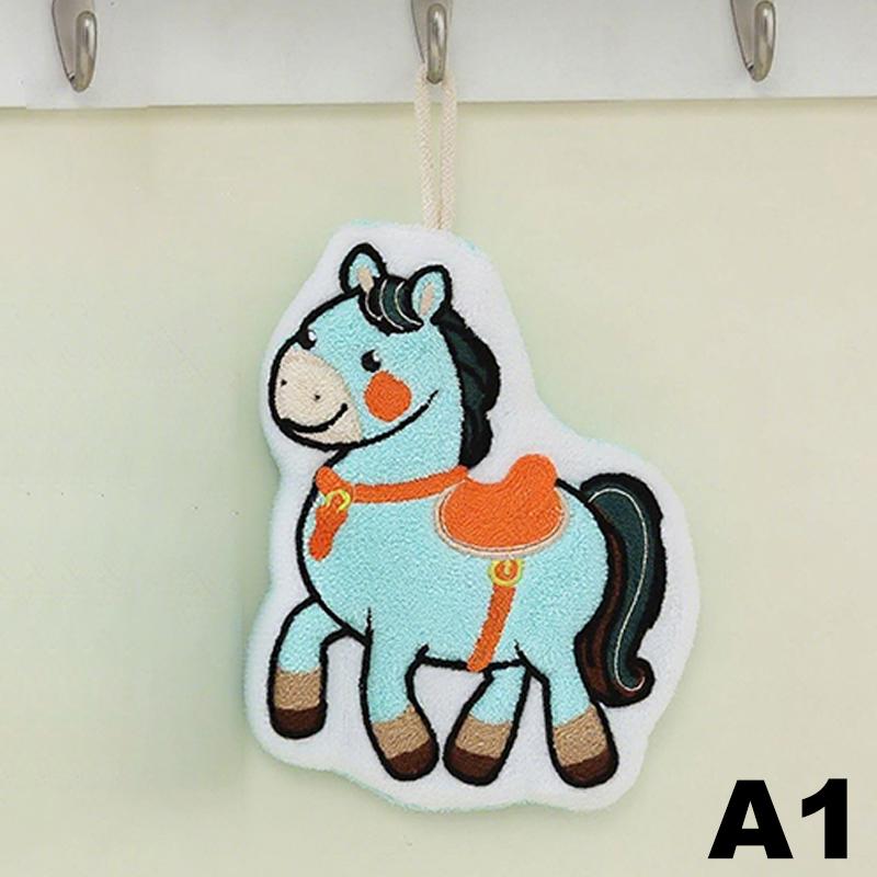 

Cartoon Cute Pony Hand Towel Coral Fleece Home Kitchen Wipes Horse Thickened Hanging Absorbent Towels For Bathroom Home Decor A1