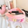 Portable Nylon Women's Cosmetic Bag Simple Letter Sticker Ladies Large Storage Bags Female Make Up Case Travel Clutch Handbags