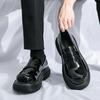 2025 Loafers Men's 2025 Spring and Autumn New Leather Shoes Men's Muffin Platform Big Head Shoes Business Dress Small Leather Shoes