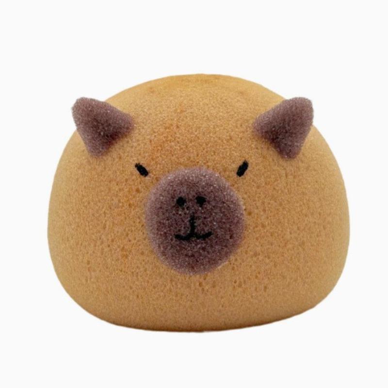 1Pc Cute Capybara Shaped Bath Ball Sponge Cleaning Brushes Easy Foaming Massage Ball Scrubber for Back  Exfoliating Kids Shower