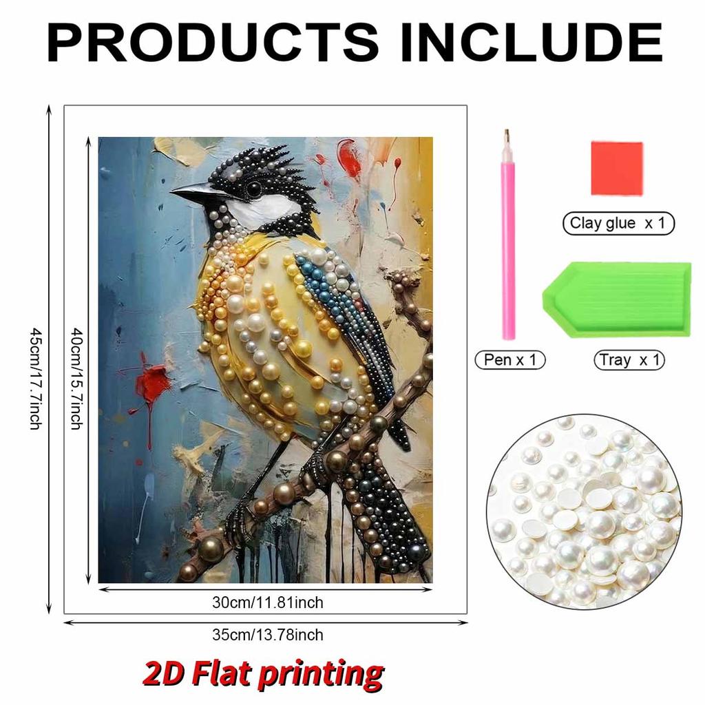 DIY Pearl Painting Set The Little Bird Pattern Home Decoration Handmade Sticky Diamond Creative Canvas Pearl Art Painting Crafts Perfect Gift
