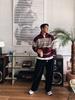 Cleanfit Retro Fair Isle Rode Polo met Rits