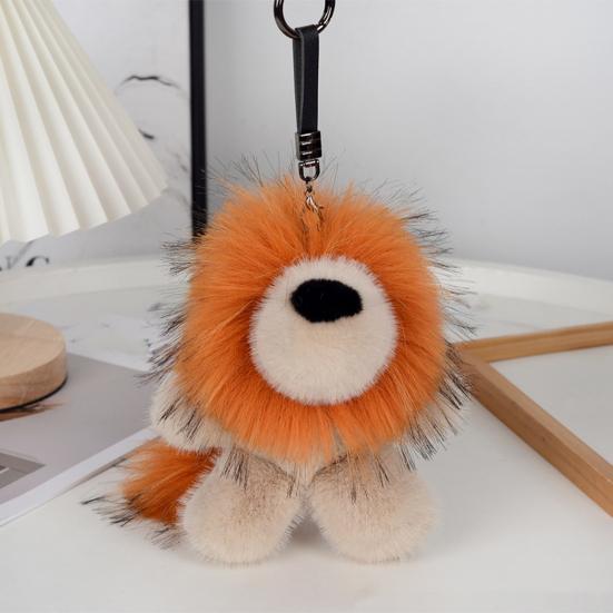 Doll Pendant Keychain Lion Shape Plush Doll Lightweight Key Holder Easy To Carry Keychain Backpack Accessories