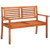 vidaXL 2 Seater Garden Bench with Cushion 120 Cm Solid Eucalyptus Wood