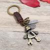 Vintage Creative Robot Minimalist Woven Cowhide Cute Robot For Women Men Backpack Decoration Accessories Gifts