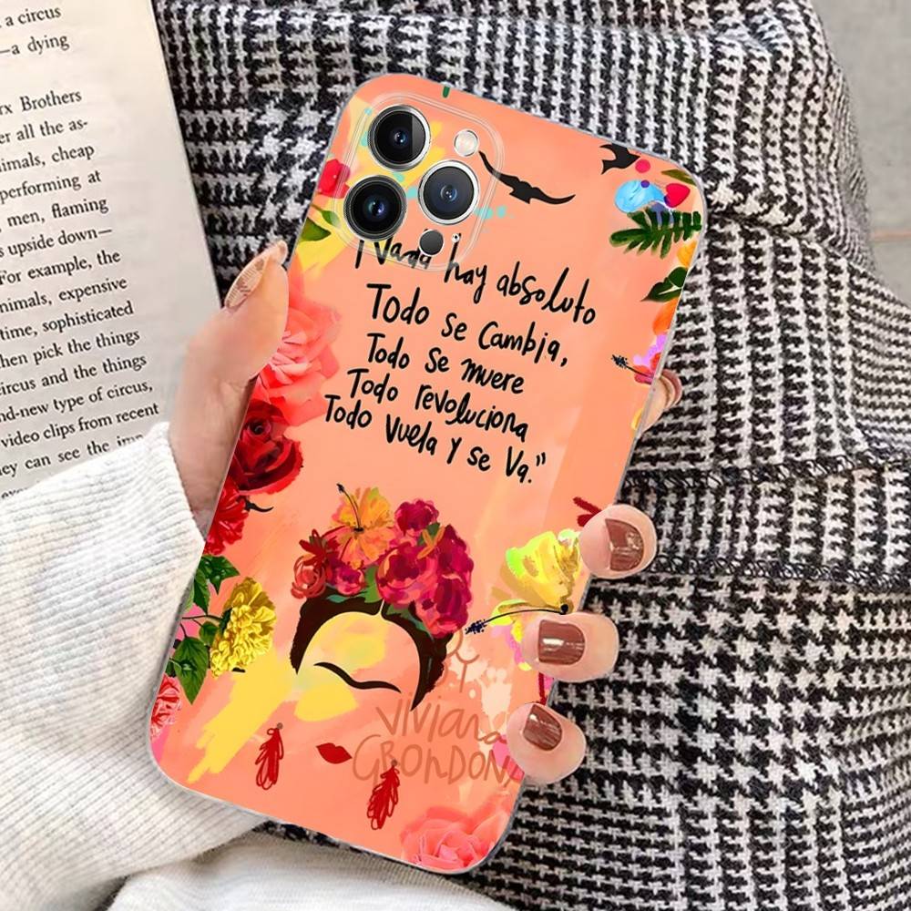 F-Frida K-Kahlo Art Fit For IPhone 16 15 Promax Phone Case IPhone 14 11 12 High End 13 Pro Silicone