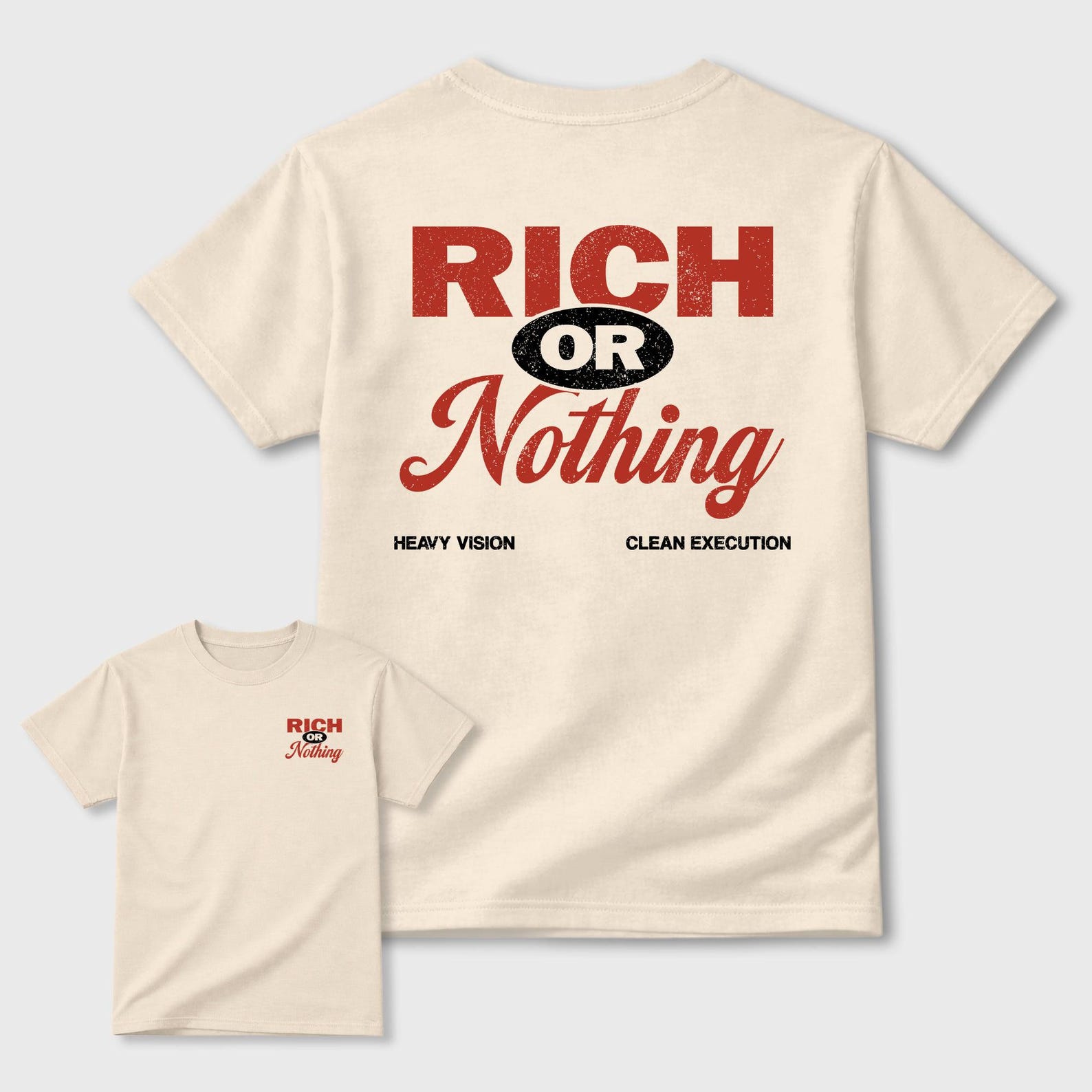 Rich Or Nothing graphic tee. Streetwear Brand Graphic Tgraphic tee. Streetwear Brand Graphic T-Shirt. Shirt. 4s Brick After Brick 3XL