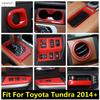 A Pillar Ring Water Cup Holder Gear Shift Panel Head Light Lamp Cover Trim For Toyota Tundra 2014 - Red Accessories Interior