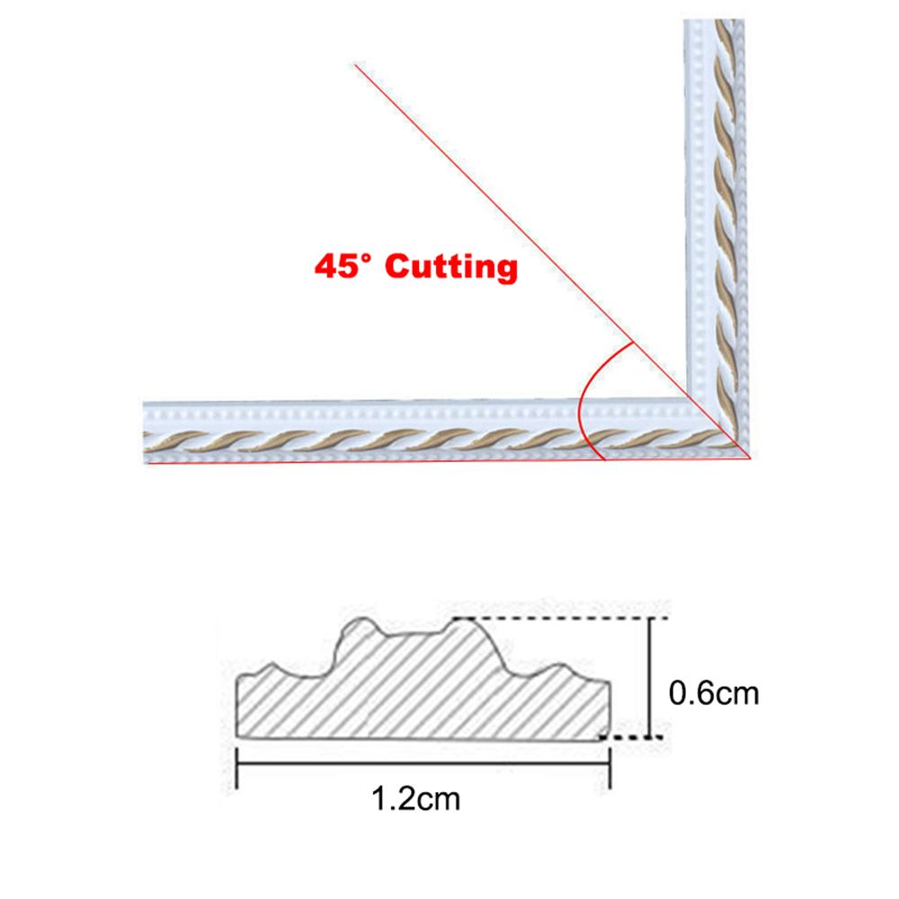3mx12mm Faux Embossed Wall Decorative Line Skirting Border Self-adhesive Waterproof Baseboard Wall Stickers for Room Decoration