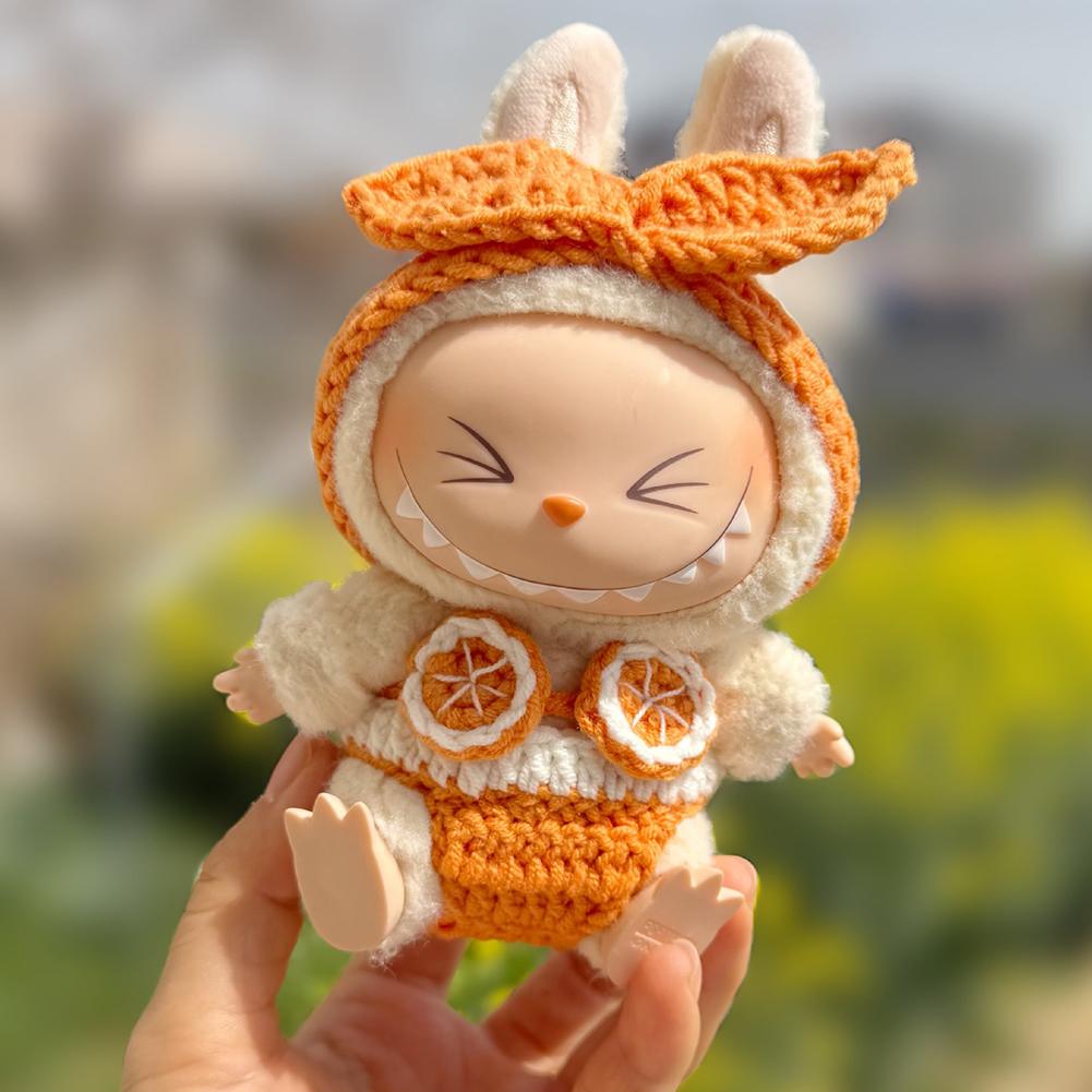 For 17cm Labubu Doll Clothes Fashion Swimwear Clothes Color Match Hoodies Dolls Accessories Cute Decoration Little Cloths