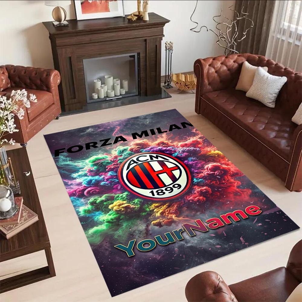 Ac Milan Personalized Name Floor Mat Perfect for Outdoor Decorate room Entryway Living Rooms Antislip Carpet Anime Office Decor